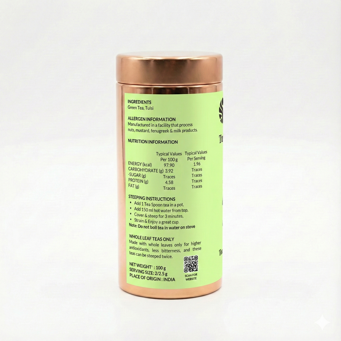Tulsi Green Tea In Tin