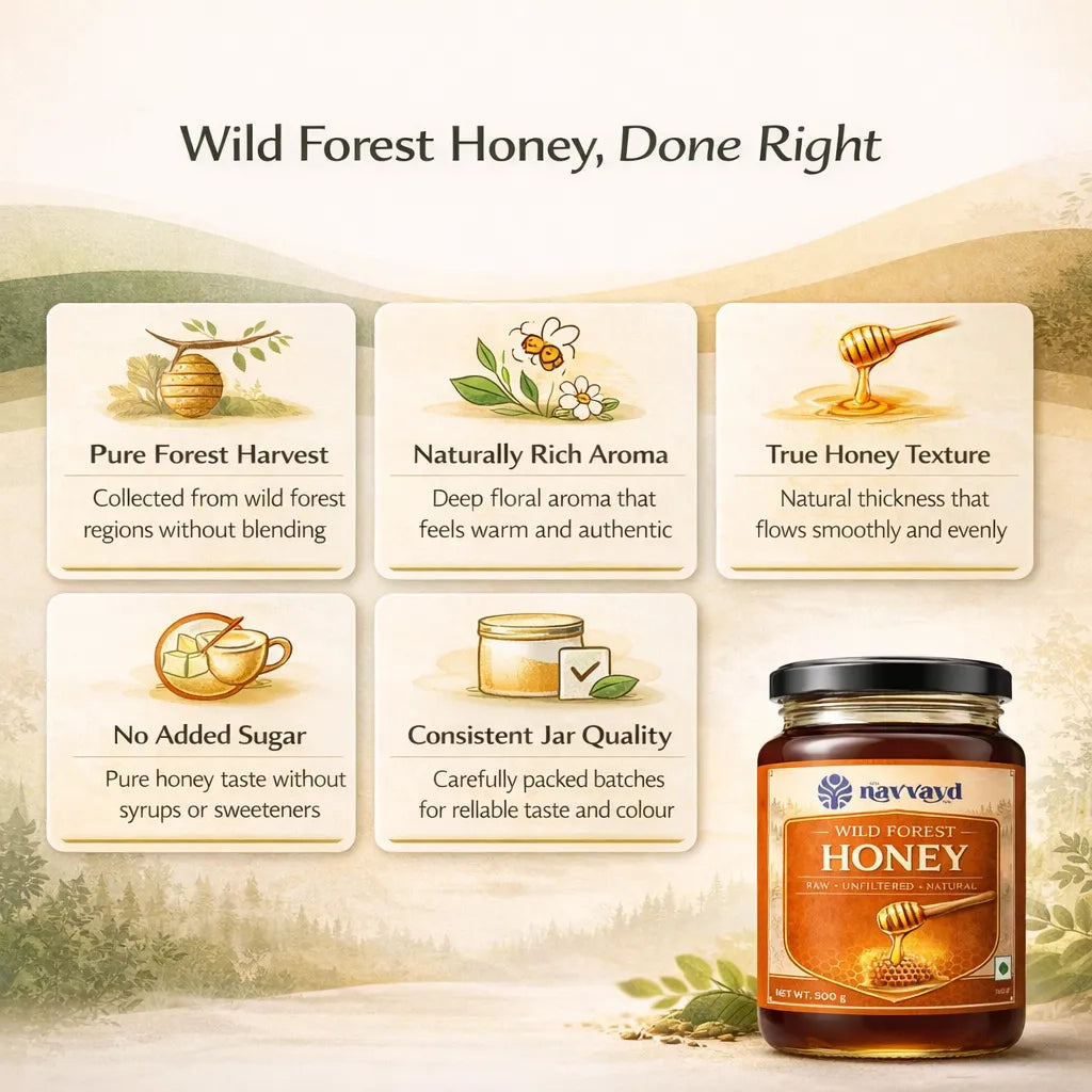 Wild Forest Honey 2 Kg  (2 Jars of 1 Kg Each)