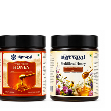 Wild Forest Honey + Multifloral Honey Combo Pack | 500 g Each | Raw & Natural Honey.