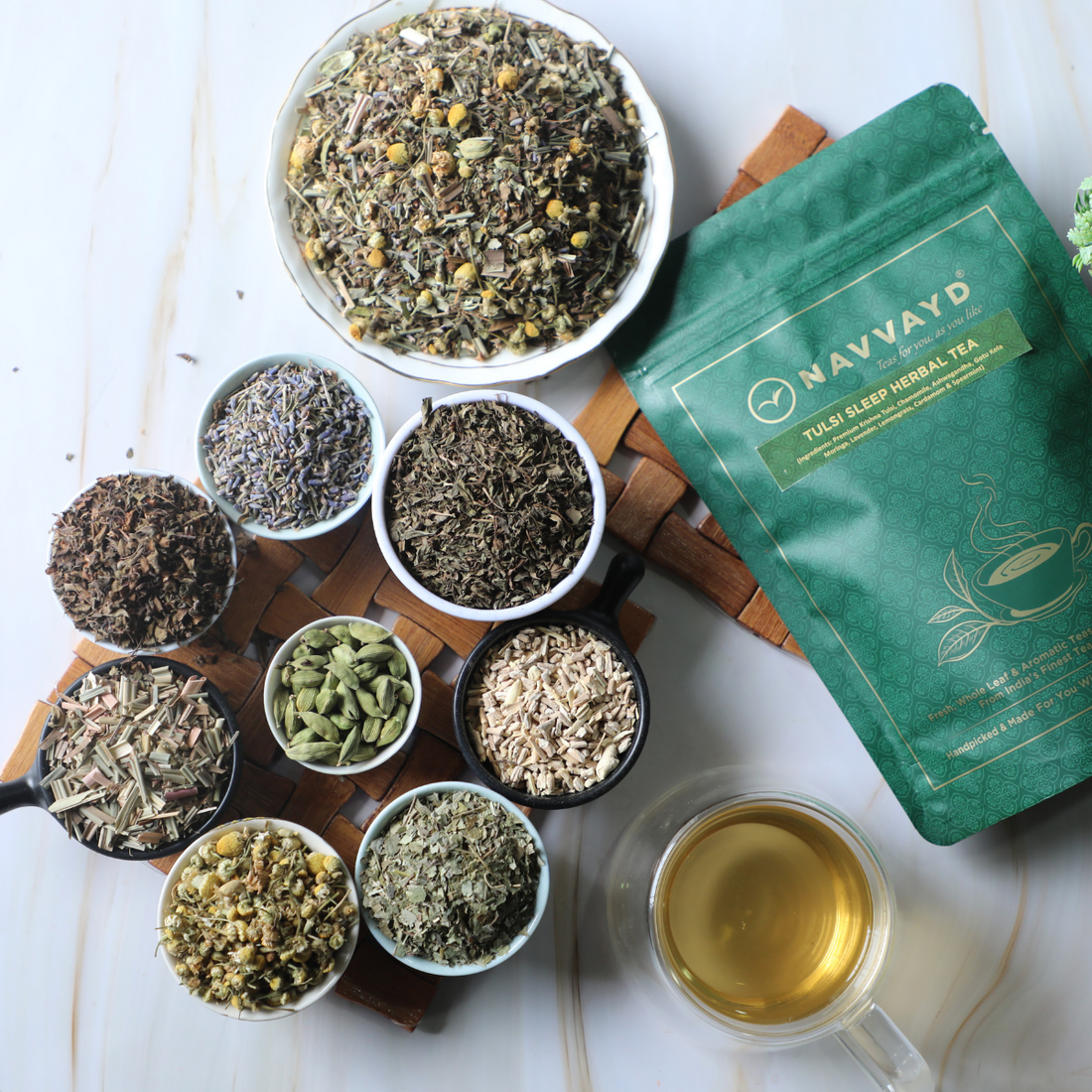 Herbal Infusion to Help with a Relaxed Sleep – With Chamomile, Tulsi & Lavender known to Help with a Relaxed Sleep